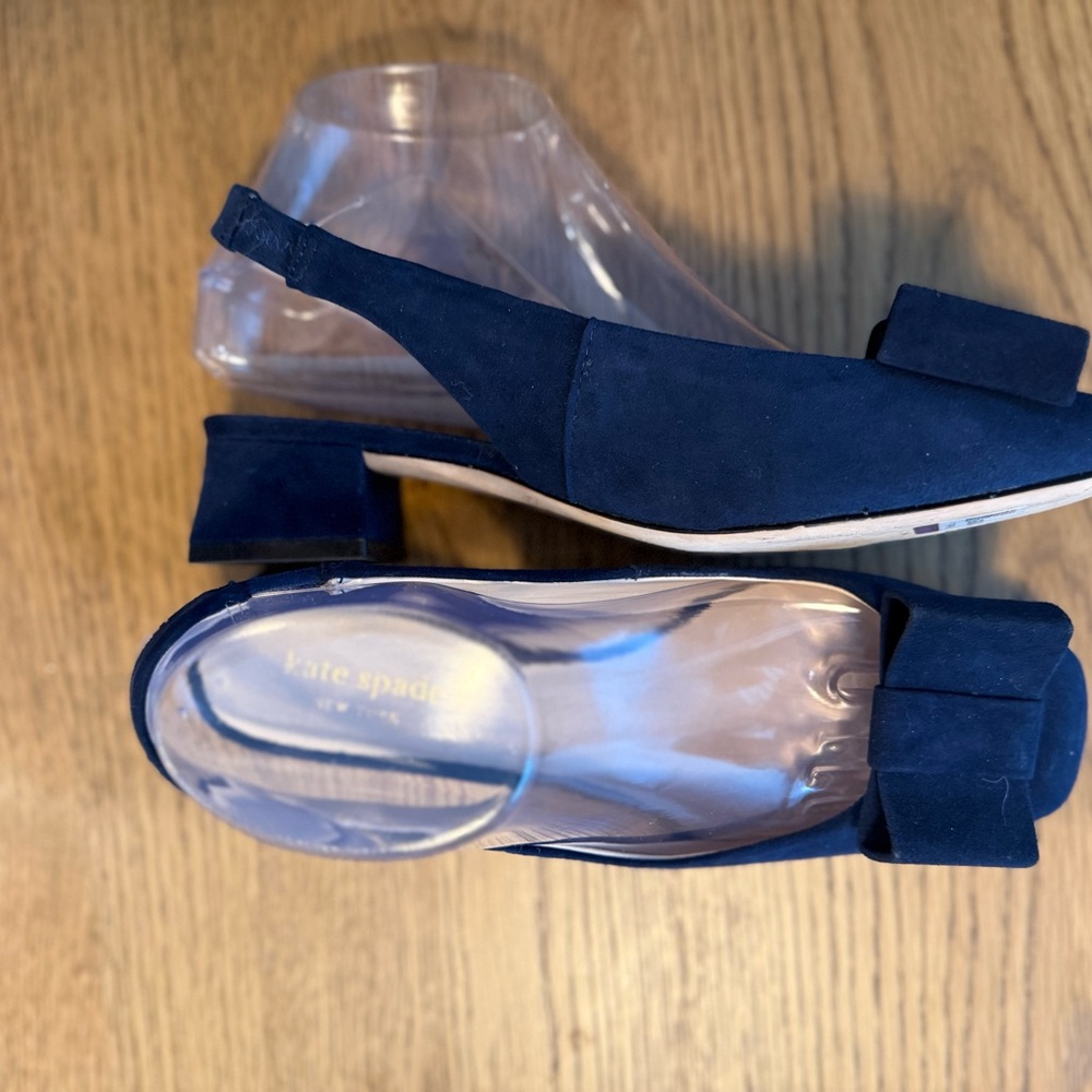Kate Spade Women's Navy Suede low heeled shoe with Bow